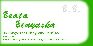 beata benyuska business card